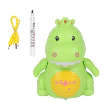 

Magic Pen Inductive Dinosaur Car Vehicle Toy Following Black Line Induction Rail Track Car with Charging Light Music for Kids