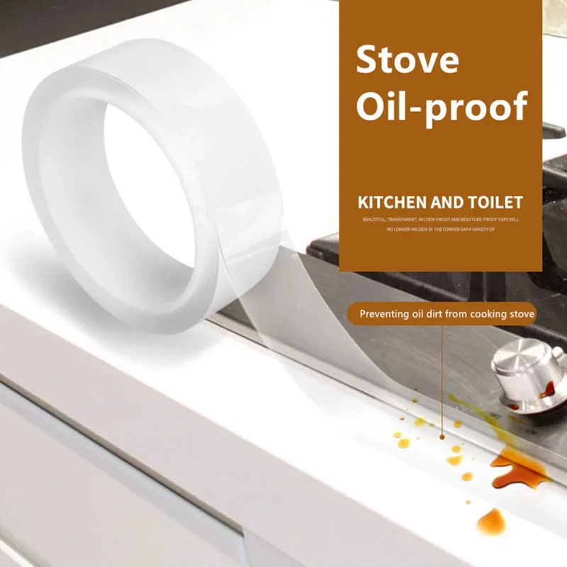 

10/3 Meter Kitchen Sink Waterproof Anti-mold Nano Tape Single Sided Tape Bathroom Countertop Self-adhesive Seam Home Car Sticker