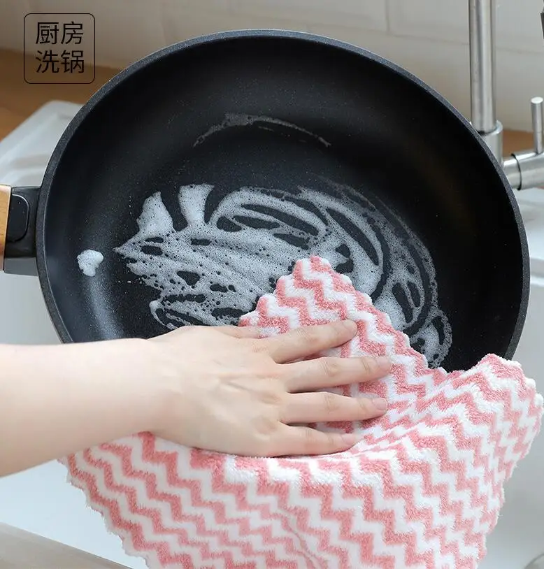 Высококачественное Полосатое супер абсорбирующее кухонное полотенце из микрофибры, плотное кухонное полотенце для мытья посуды
