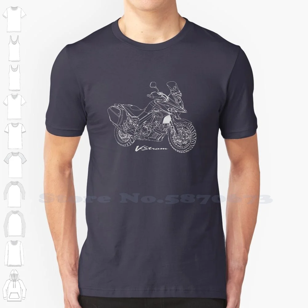 V-Strom Vstrom Dl650 Dl-650 Blu Scuro Moto Cool Design Trendy T-Shirt Tee V Strom Vstrom Dl 650 Dl650 Vstrom V Strom
