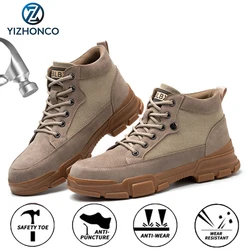 YIZHONCO – chaussures de sécurité pour hommes, bottes de travail respirantes, Anti écrasement, bout en acier, hiver 
