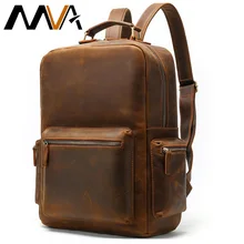 MVA Crazy Horse мужской рюкзак для ноутбука из натуральной кожи школьный рюкзак для подростков Роскошные рюкзаки для путешествий mochila masculina