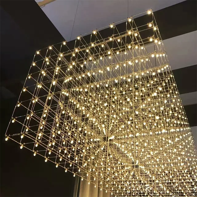 Model House Sales Department Sand Table Starry Cube Chandelier Hotel Lobby Decoration Project Customized Square Lamp Model House Sales Department Sand Table Starry Cube Chandelier Hotel Lobby Decoration Project Customized Square Lamp