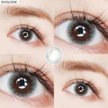 

OVOLOOK-2pcs/pair Lenses Contact Lenses Colored Lenses for Eyes Mysterious Surprise Rosemary Gray Eye Color Lens Eye Contacts