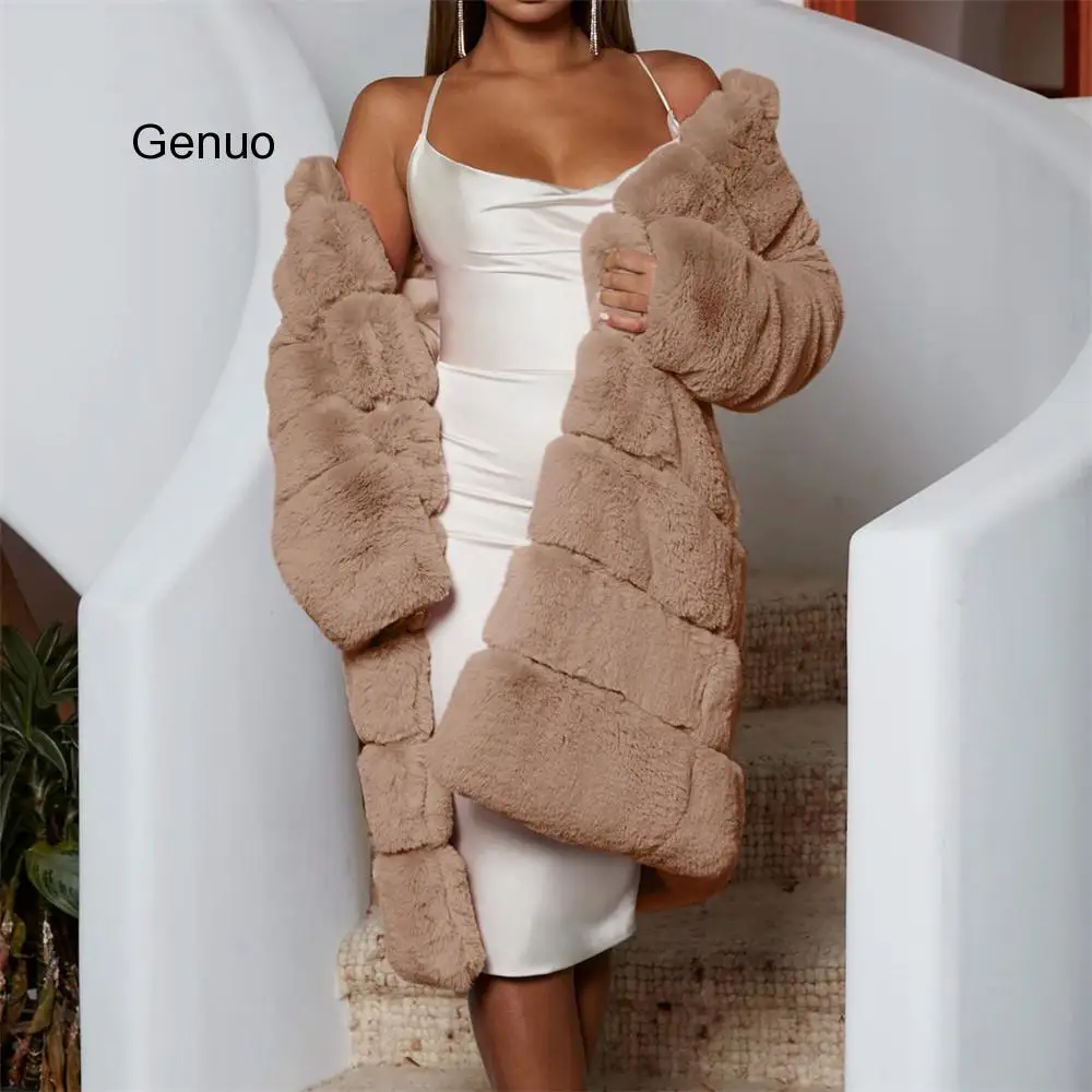 Winter Faux Fur Coat Women 2020 Casual  Thick Warm Long Coat Female Luxury Black Oversize Fur Jackets Cardigan Outwear