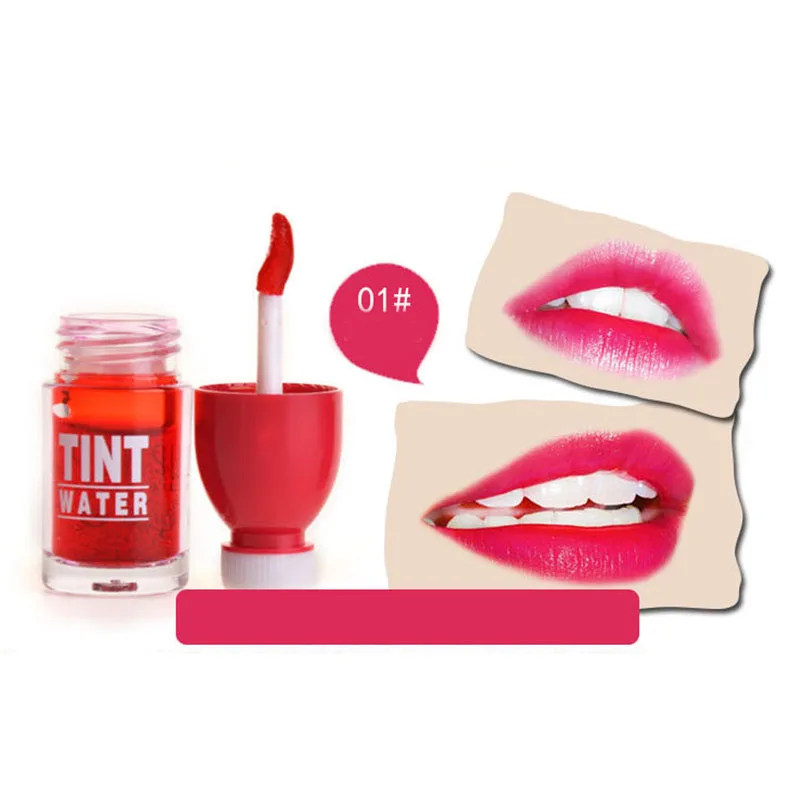 Rose Red 6 цветов губ оттенок воды длительный водонепроницаемый окрашивание Жидкий блеск для губ антипригарная чашка губная помада фруктовый губы инструмент для макияжа - Цвет: Rose Red