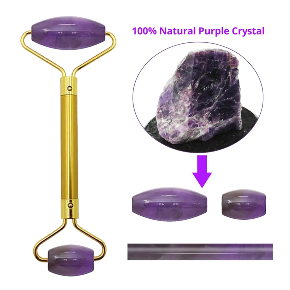  Natural Rose Quartz Jade Roller Massager Face Lift Tool Amethyst Face Massage Roller Facial Massage