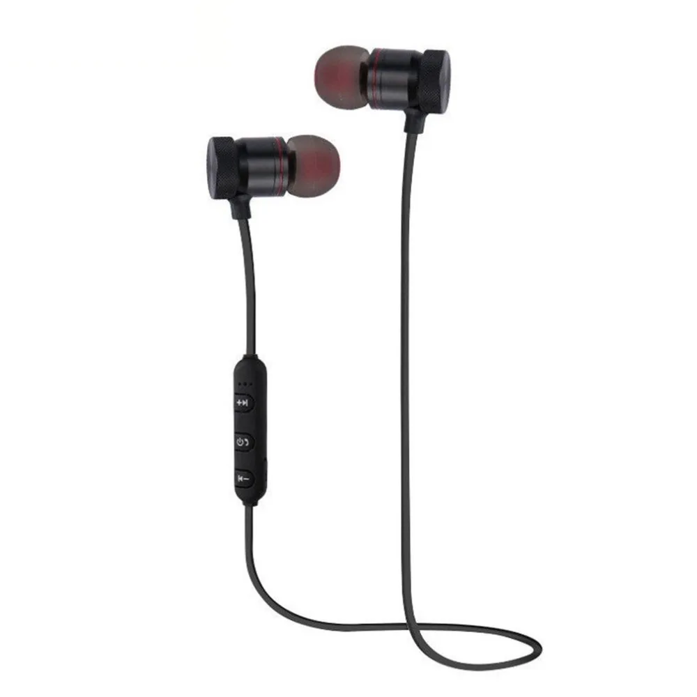 

2018 Hottest Fashion Magnetic Wireless Bluetooth Sports Earphones Heavy Bass Metal Earbuds In-ear Earpieces Universal For Phone