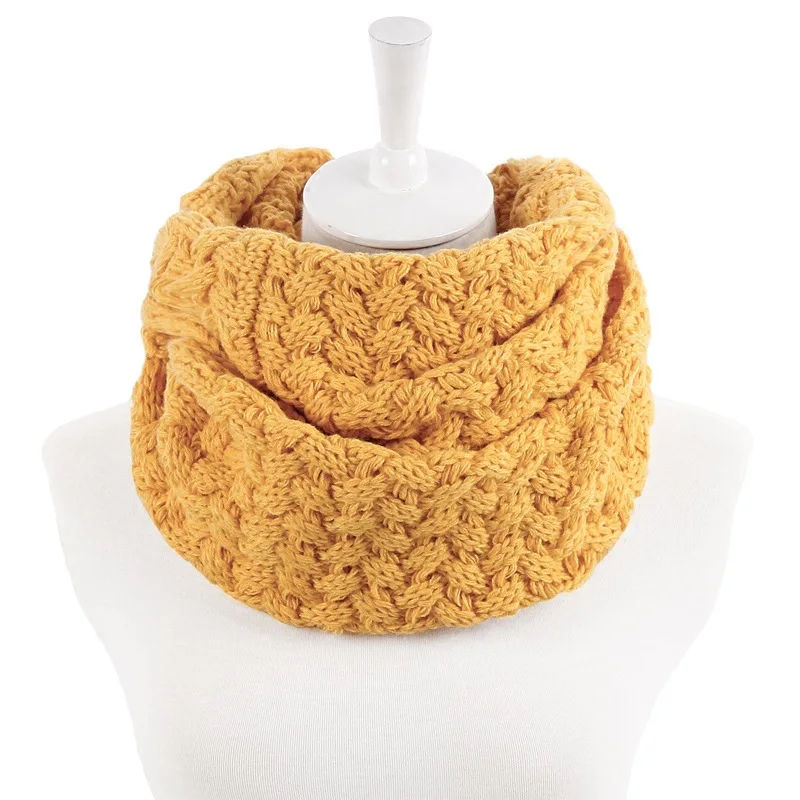 

Plush Chunky Knit Neck Warmer Women's Circle Wool Blend Cowl Multi-purpose Scarves Winter Warm Ring Scarves