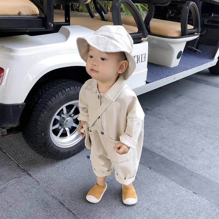 

1953 Baby's Jumpsuit Spring Korean Boy's Jumpsuit Long Sleeve Denim Jeans Overalls For Toddler Kids Children Pants