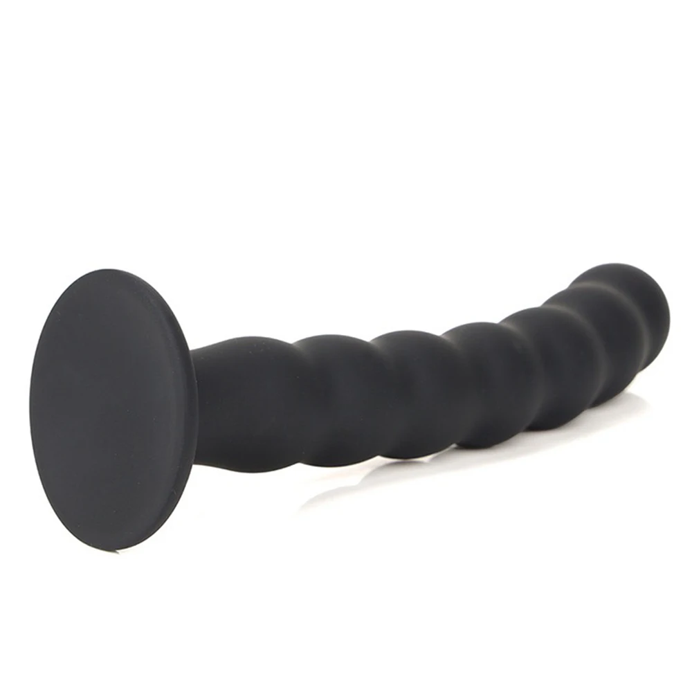 Plug anal et masseur de prostate avec dildo perles en silicone_voghion.com