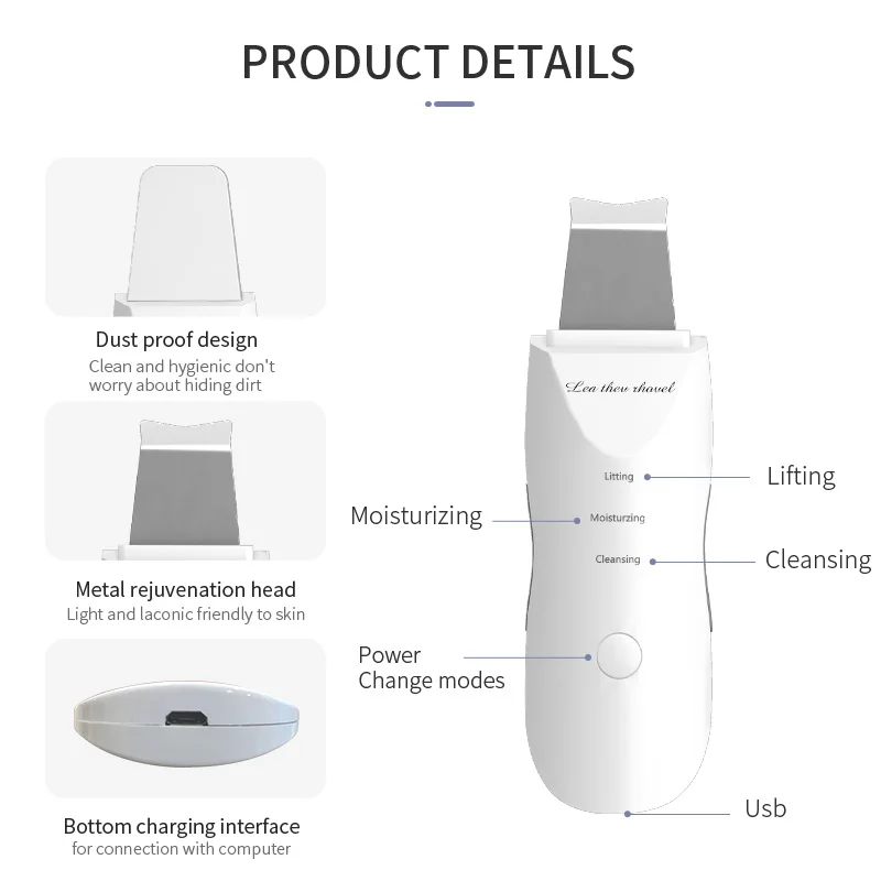 Ledann Lifting Tightening Reduce Wrinkles Facial Cleansing Ultrasonic Device Muscle Stimulation Remove Blackhead Moisturizing
