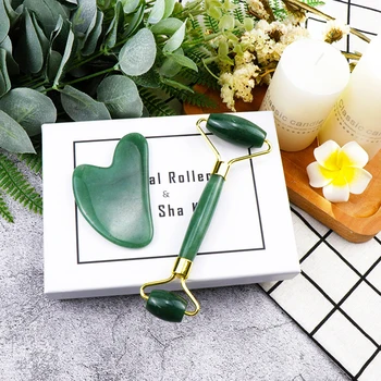 

Jade Roller Anti Aging Gua Sha Board Set Massager Tool Blood Circulation Rejuvenate Wrinkle Removal Face Natural Skin Care