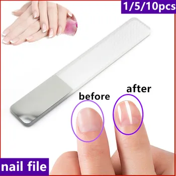 

1/5pcs Nail Buff Professional Nano Polished Glass Nail File Transparent Nailfile Nail Physical Polish Manicure Files