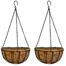 Hanging Basket for Plants Garden Flower Planter with Chain Plant Pot Home Balcony Decoration 2 pcs-8 inch