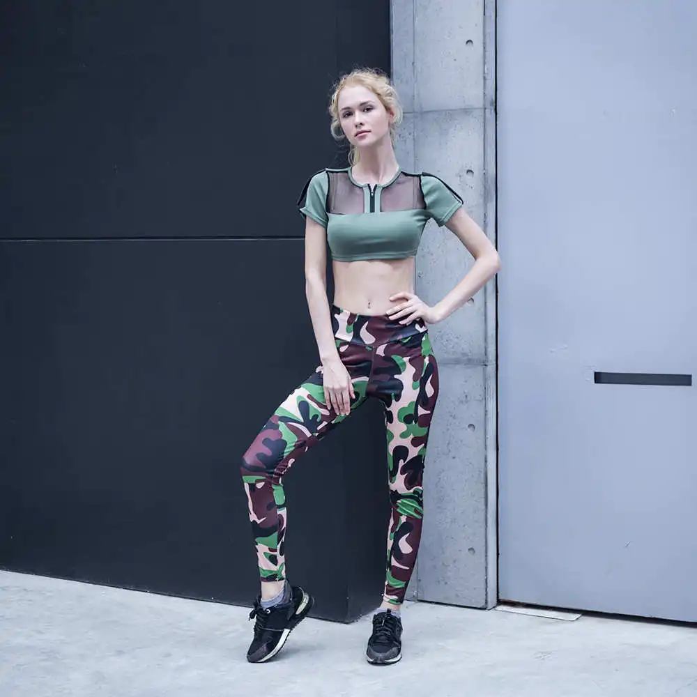 

2019 Camouflage Printing Slim Yoga Pants Outdoor Fitness Running Sports Elasticity Trousers Pants