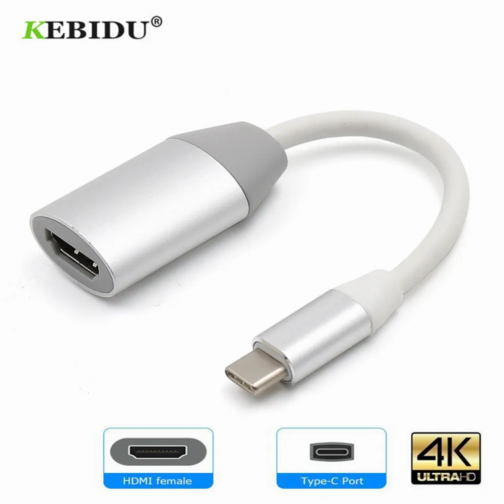 

KEBIDU 4K 30HZ USB C HDMI Adapter Cable Usb 3.1 Type C To HDMI Switch Cable Converter for Macbook Samsung Huawei LG