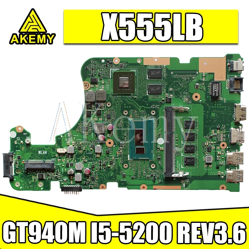 

EDP X555LB mianboard X555LD REV 3.6 for ASUS X555LJ X555LF X555LB X555LP laptop motherboard cpu 4G-RAM i5-5200U GT940M/2GB