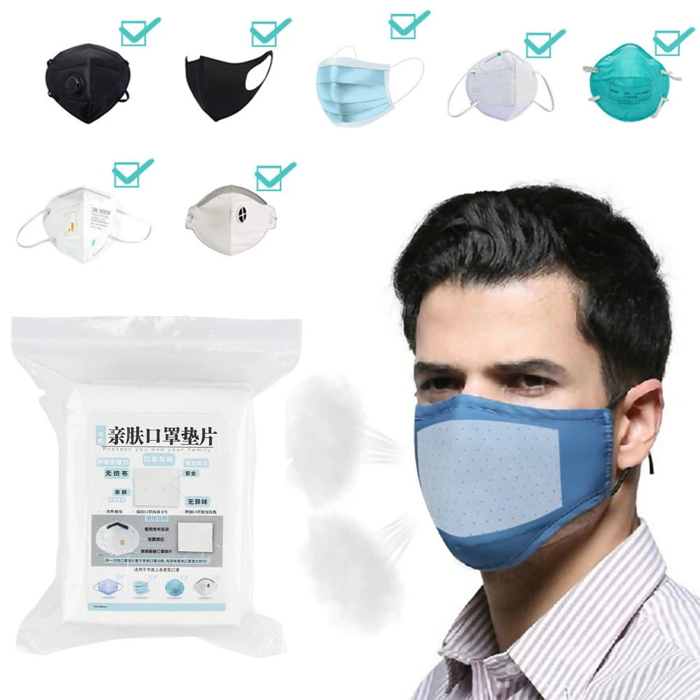 

100/Pcs PM2.5 Filter Paper Anti Disposable Masks Gasket Anti Dust Breathable Mouth Face Mask Replacement Pad Filter Pad