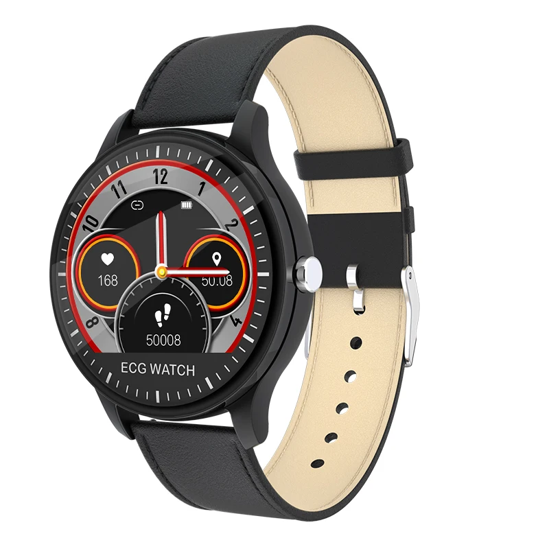 Smart Watch Men ECG+PPG Canvas Strap IP68 Waterproof Full Touch Round Screen Blood Oxygen Men Sport Smartwatch for Android IOS
