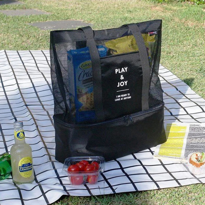 

Large Capacity Picnic Bag Double Insulation Lunch Bag Shoulder Bag Camping Cooler Bag Handbag Ladies and Children