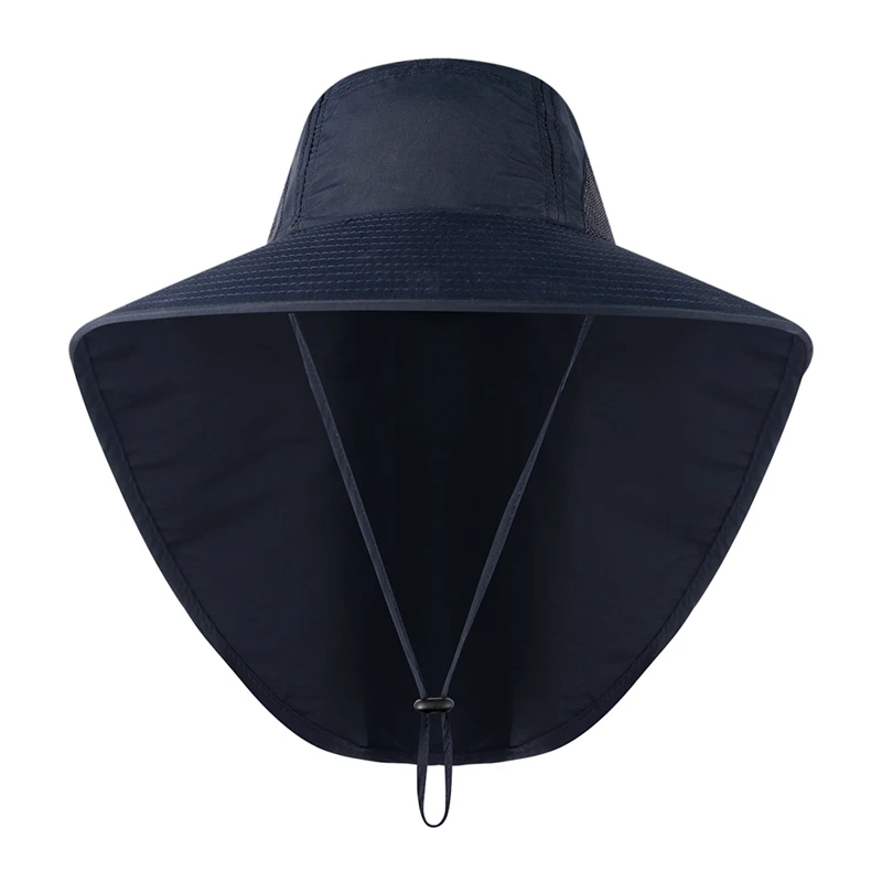 

Outdoor fishing Flap Cap Wide Brim Sunshade Foldable Mesh Sweatband Neck Cover Bucket Hat camping cap