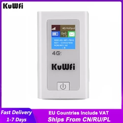 Kuwfi 4g roteador 5200mah power bank 3g/4g sim/tf cartão wifi roteador 150mbps cat4 wifi móvel hotspot com slot para cartão sim