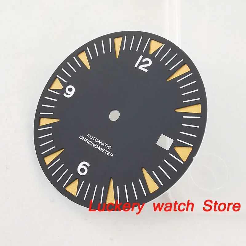 31 мм черный циферблат подходит для Miyota 8215, Mingzhu DG2813, ETA2824 2836 movement-BP22
