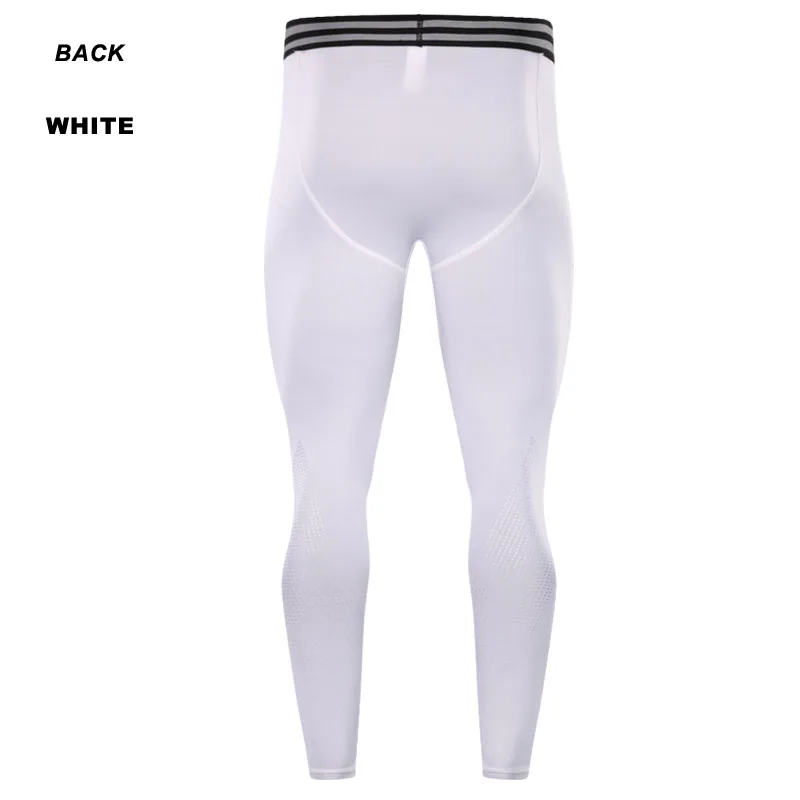 White Outto компрессионные колготки мужские быстросохнущие леггинсы для спортзала баскетбольные штаны базовый слой штаны для бега Эластичные Обтягивающие спортивные брюки - Цвет: White