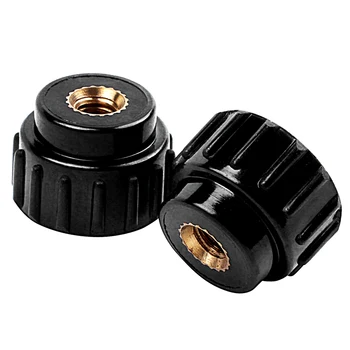 

5x M4 Female Thread 15mm Head Dia. Star Knuckle Knob Head Black