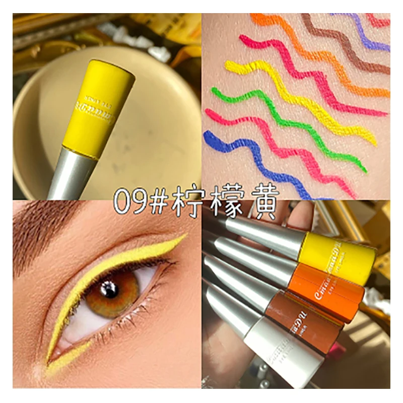 Цветной матовый Noen карандаш для глаз, суперводостойкий стойкий макияж, жидкая подводка для глаз, синий, зеленый, желтый, глаза, Косметическая ручка - Цвет: 09 Yellow