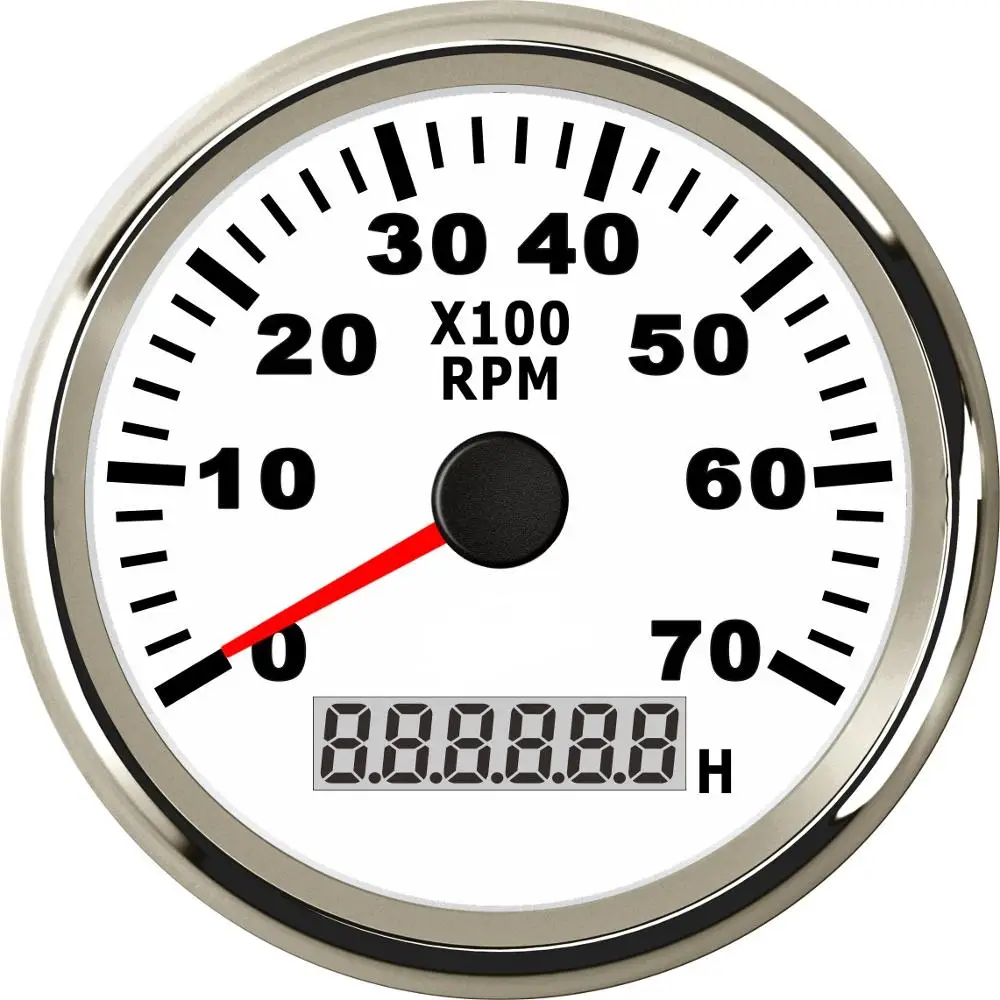 

Universal Tachometer RPM REV Counter RPM With LCD Hourmeter 0-7000RPM 85mm 9-32V with Red Backlight 12V/24V For Car Boat