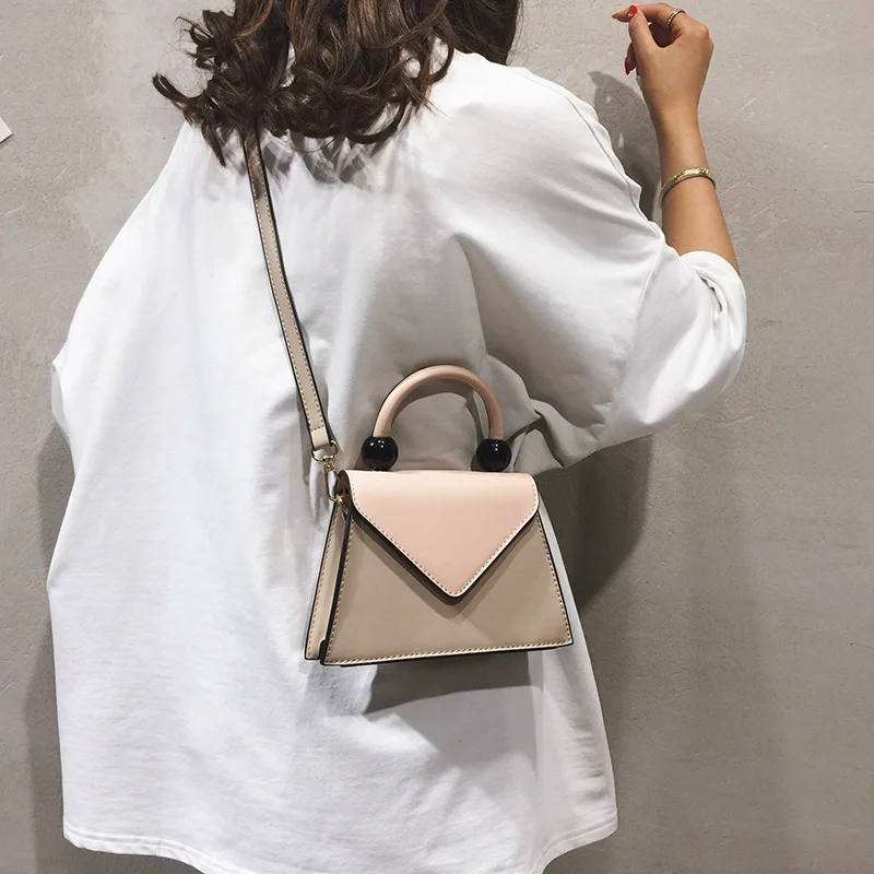

High Grade Sense Bag Western Style WOMEN'S Bag 2019 New Style Textured Contrast Color Shoulder Bag Women's Versatile INS One-Sho