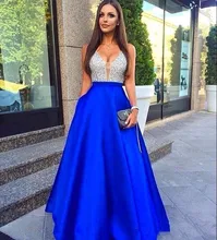 Sexy Beaded Evening Dress V Neck Sleeveless Formal Party Gowns Floor Length Plus Size Long Custom Made Women's Prom Dresses