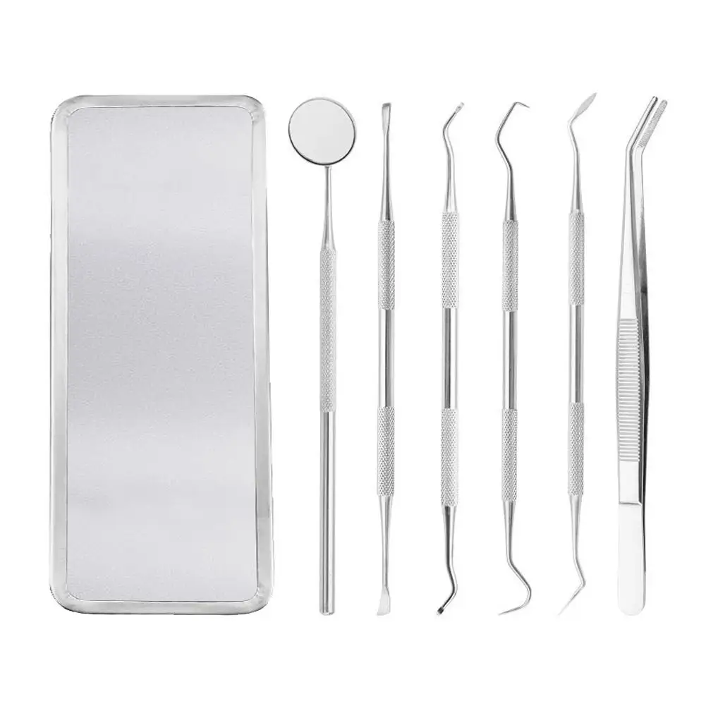 6pc Dental Hygiene Tool Kit Dentist Tartar Scraper Scaler Dental Equipment Calculus Plaque Remover Teeth Cleaning Oral Care Tool dentist oral hygiene care portable plaque tooth stain eraser plaque remover gums massage teeth whitening clean dental tool kit