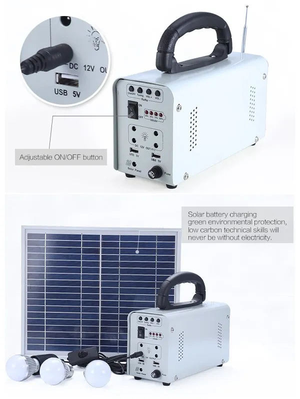 China manufacturer portable off grid panel energy powered outdoor led light 10w solar panel 12v kit