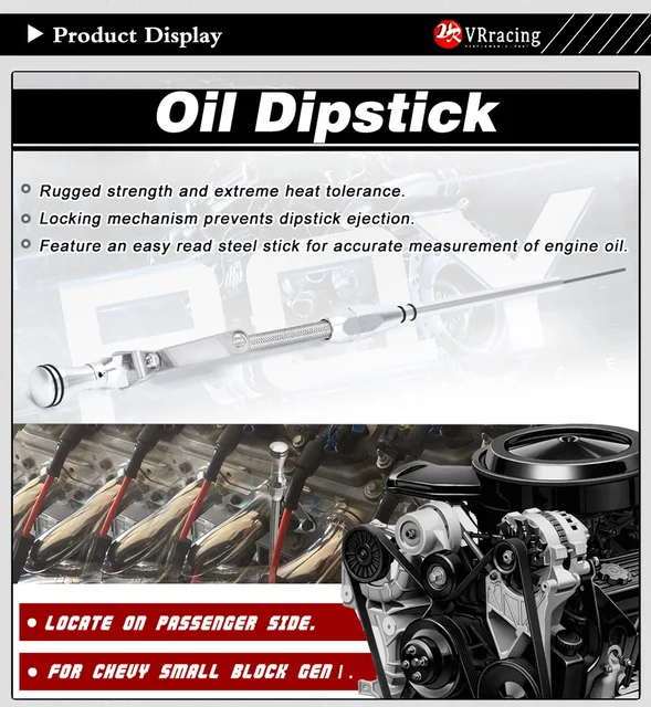 VR Engine Oil Dipstick Tube 80s later For Chevy SBC 267/305/350