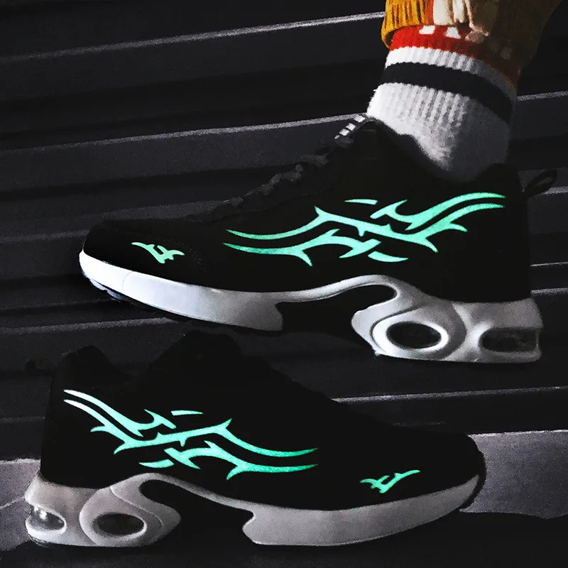 Fluorescent Trendy Shoes Autumn MEN'S Casual Shoes Students Air Cushion Athletic Shoes Korean-style Couples Running Shoes Sneake