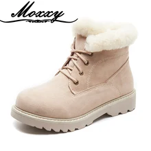 Г. Новые теплые зимние ботинки женские замшевые зимние ботинки на меху, плюшевые ботильоны на платформе мягкая удобная повседневная женская обувь на шнуровке