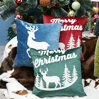 

Cushion Cover 45X45Cm Christmas Decorations for Home Christmas Pillow Cases Decorative Pillows for Sofa Case Rectangular Cushion