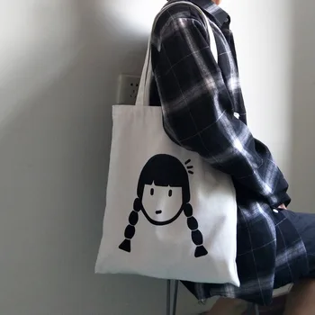 

Color Change Fashion Women's Bag Single Shoulder Bags Handbags Casual Tote Canvas Bag Original Korea Japan Style Cartoon Art