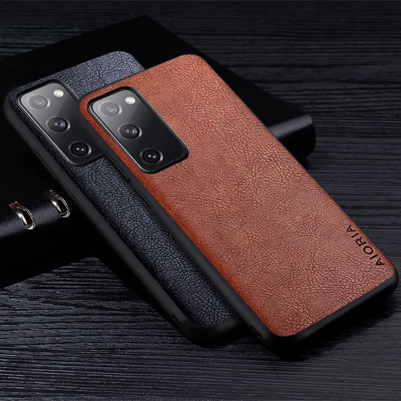 Leather Case For Samsung Galaxy S21 S20 Plus Ultra FE 5G Luxury Retro Litchi Pattern Soft Cover S22 | Мобильные телефоны и