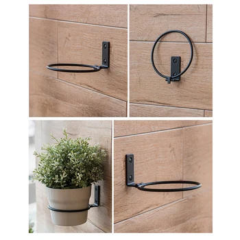 

3pcs Wall Mounted Flower Pot Rack Balcony Plant Hanging Stand Anti Rust Tray Home Outdoor Iron Flower Pot Rack
