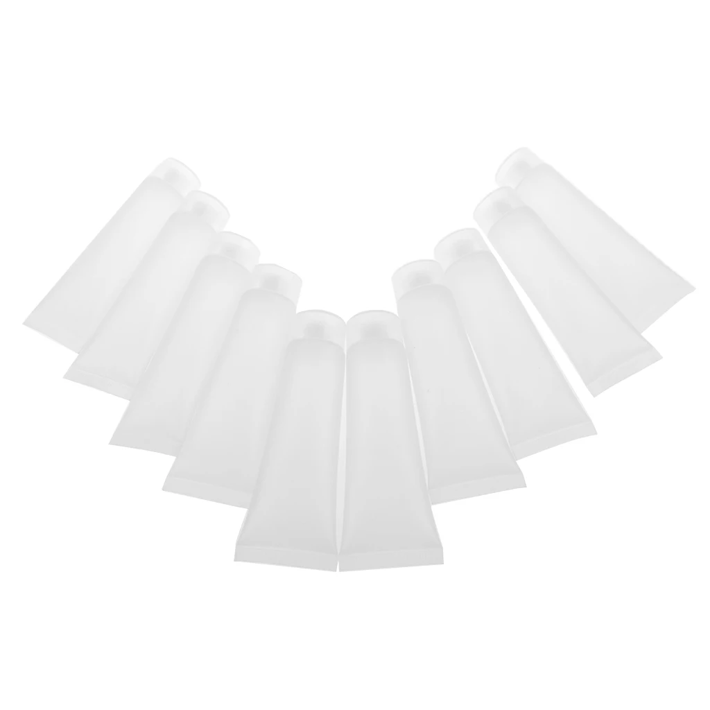 10pcs Travel Empty Clear Tubes Cosmetic Cream Lotion Containers 30ml