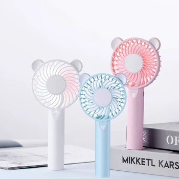 

1200ma USB Handheld Rechargeable Fan W/ Light Portable Cooler 3 Speed Adjustable New Pattern Pocket Fans Usb Charge Air Cooler