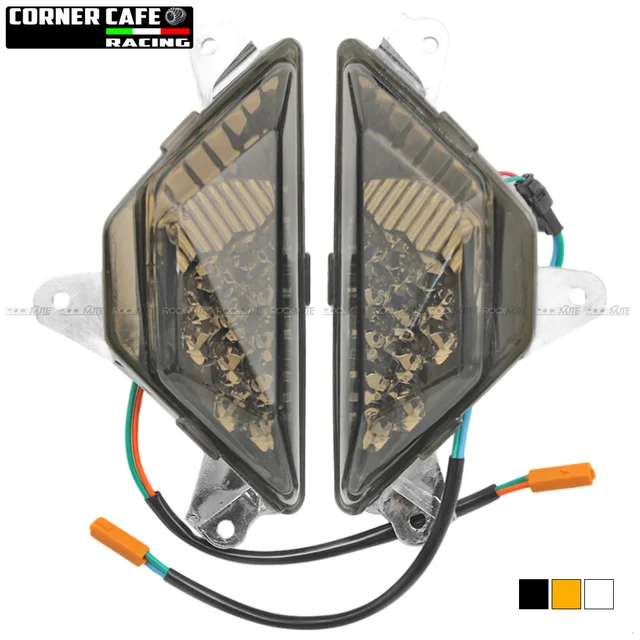 For KAWASAKI NINJA 250 300 400 650 1000 ZX6R ZX-6R 2013-2021 LED Front Turn Indicator Blinker Signal Light 14 15 16 17 18 19 20 Smoke