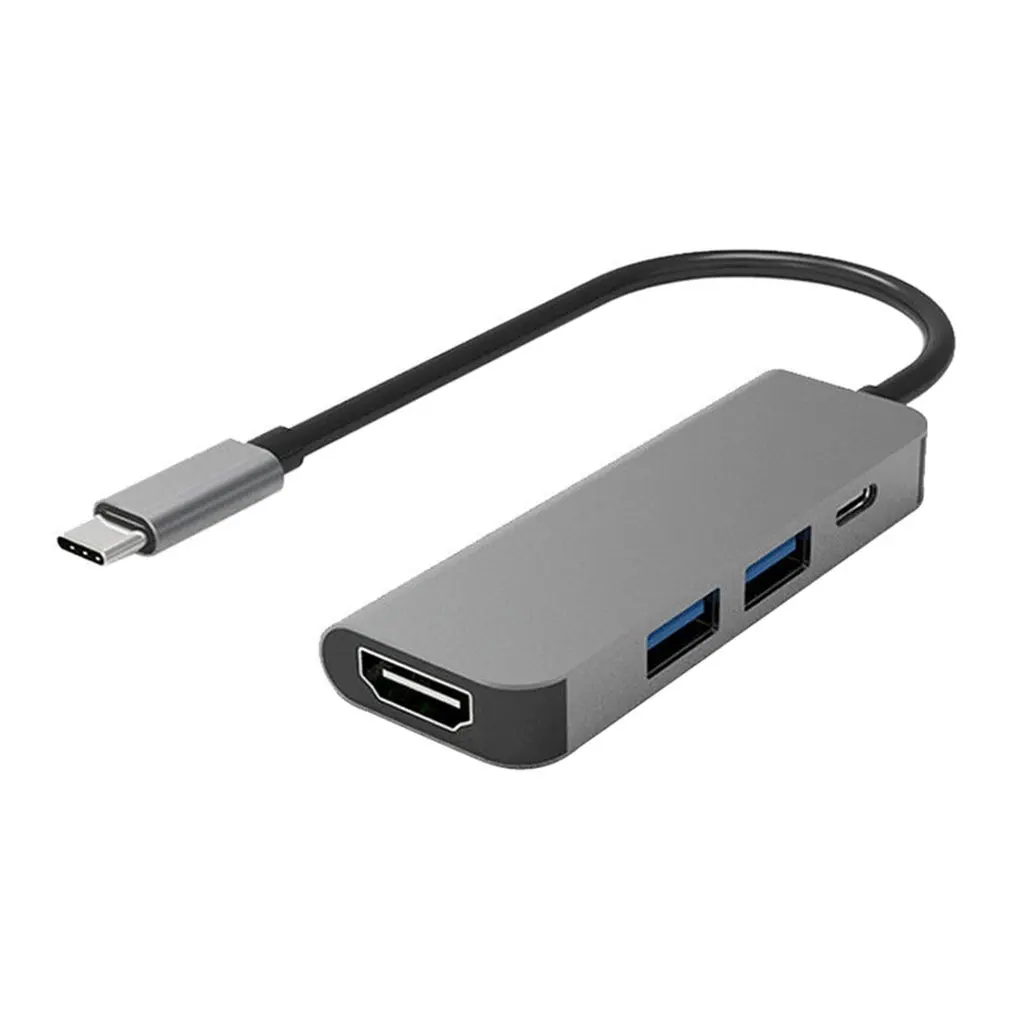 4 в 1 многофункциональный концентратор типа C к HDMI 4K 2USB 3,0 и PD зарядный порт USB C мультипортовый адаптер конвертер