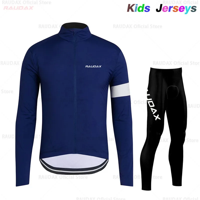 

2019 Spring/Autumn Kids Cycling Jersey Set Maillot Ropa Ciclismo Quick Drying Boys Long Sleeve Bike Set Solid Color Bike Uniform