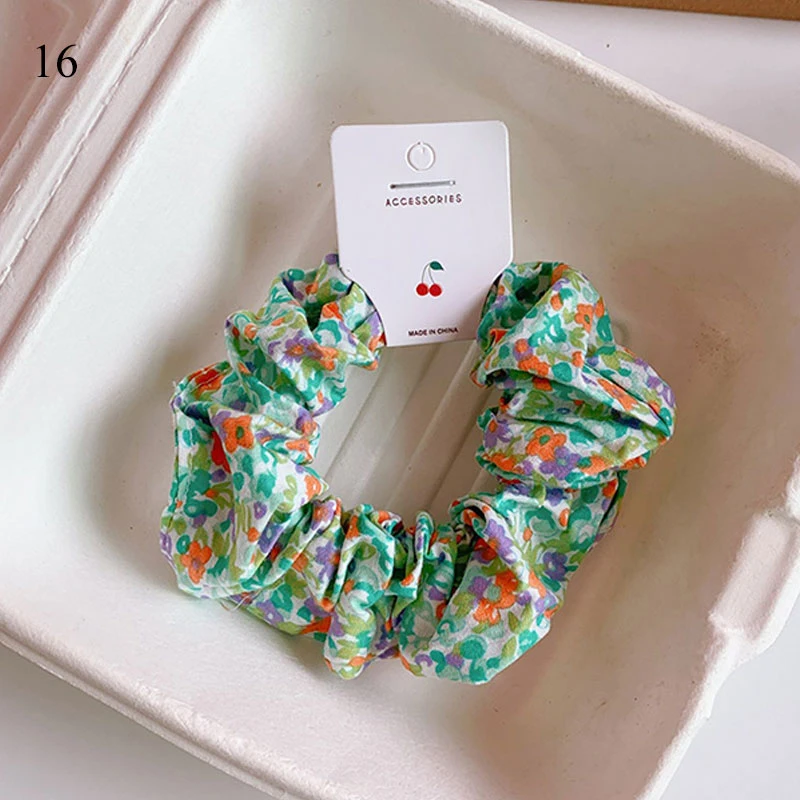 hairclips Floral Plaid Print Scrunchie Hair Accessories For Women Ponytail Holder Elastic Rubber Band Girl Fabric Hair Ties Band Hair Rope large claw hair clips