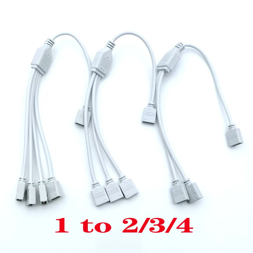 

4 Pin RGB Connector Cable 1 to 2 3 4 Ports LED extension Splitter Cable wire For RGB LED Strip with 4 Pin Plugs